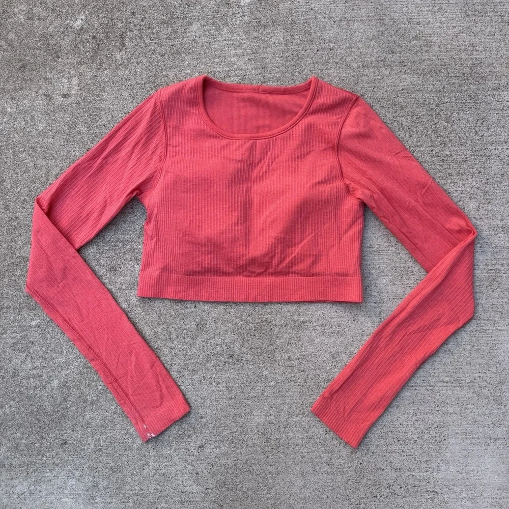 Lululemon Ebb to Street Long Sleeve‎ Shirt Pale Raspberry Size 8